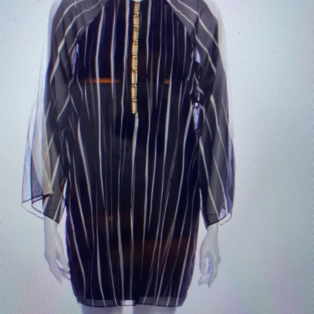 Halston Heritage Striped Mini Dress - Picture 5 of 7